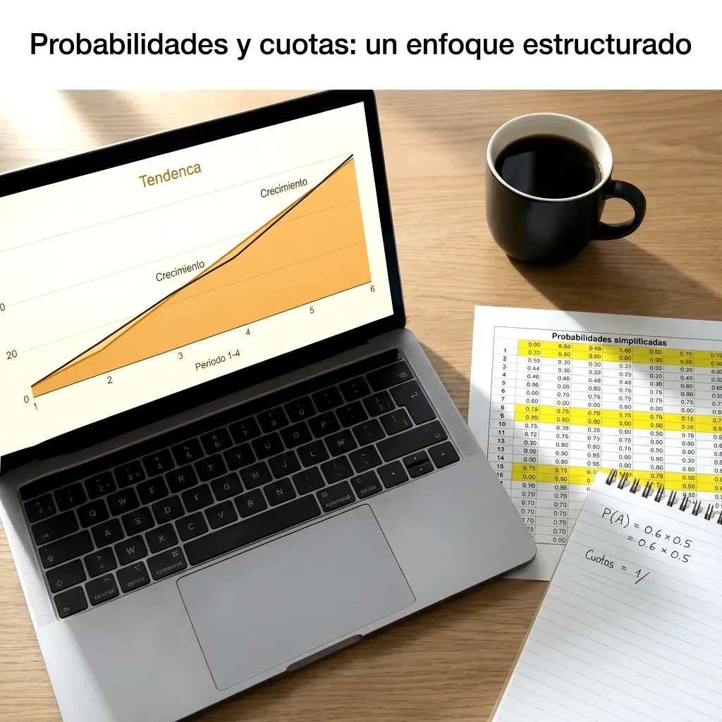 Analista revisando cuotas de apuestas de LaLiga en pantalla de ordenador con gráficos de probabilidad